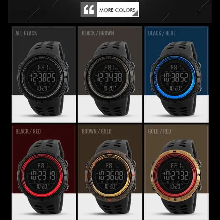 Новый Для мужчин цифровые спортивные часы Водонепроницаемый военные Секундомер Обратного Отсчета Авто Дата Сигнализация TT @ 88