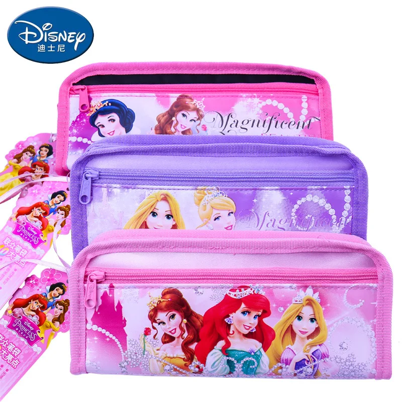  Disney Princess Pencil Bag Elementary School Korean Stationery Box Soft Pen Box Kindergarten Statio - 33050761455