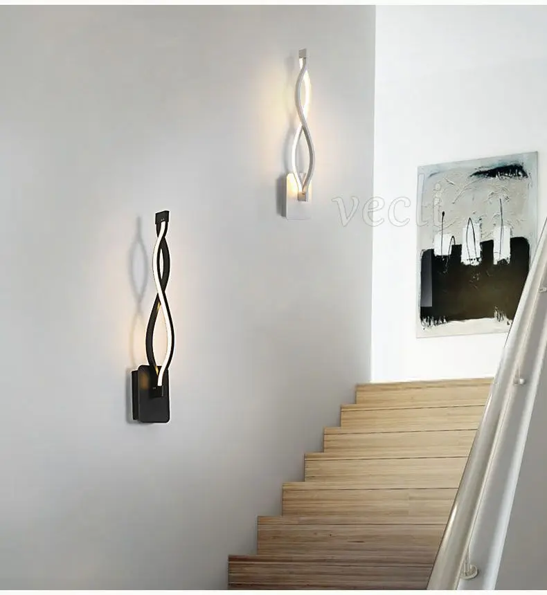 Lâmpada de Parede Quarto ao Lado Corredor do Hotel Luz da Parede Moderno Leitura Interior Sala Estar Iluminação Arandela Decoração Led 12 Luminárias de parede