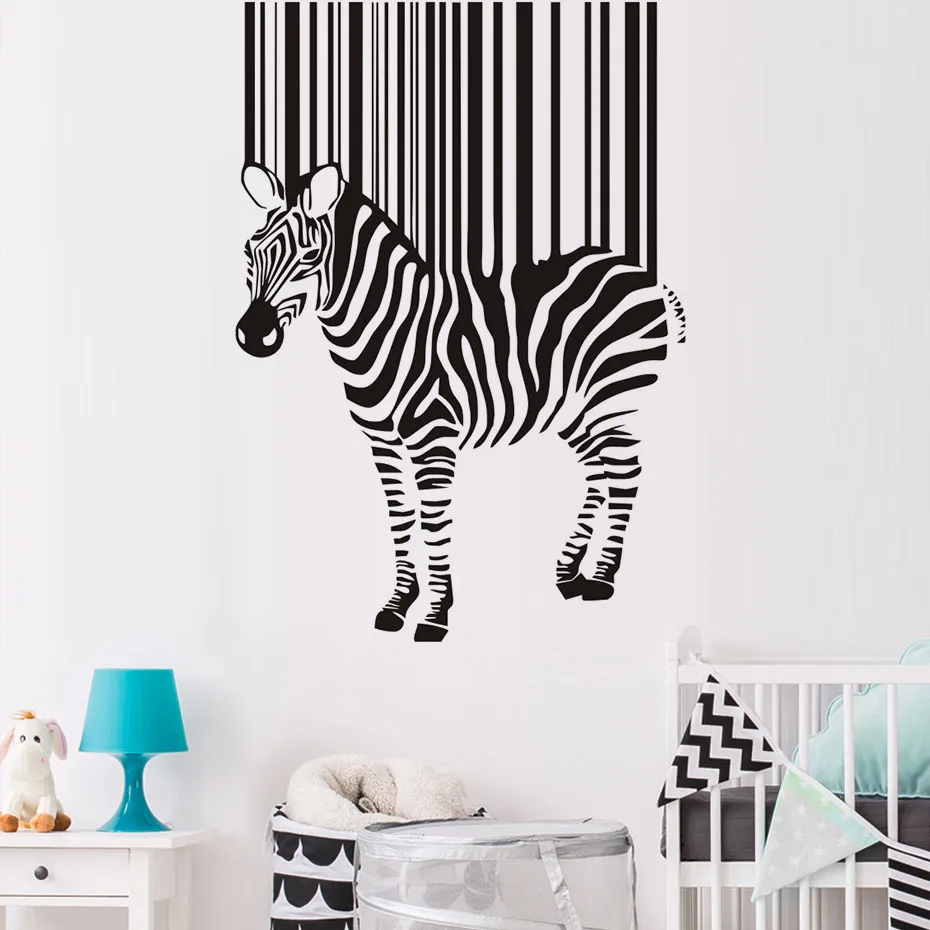 Creative Animals Zebra Wall Stickers For Kids Rooms Nursery Wall Decor