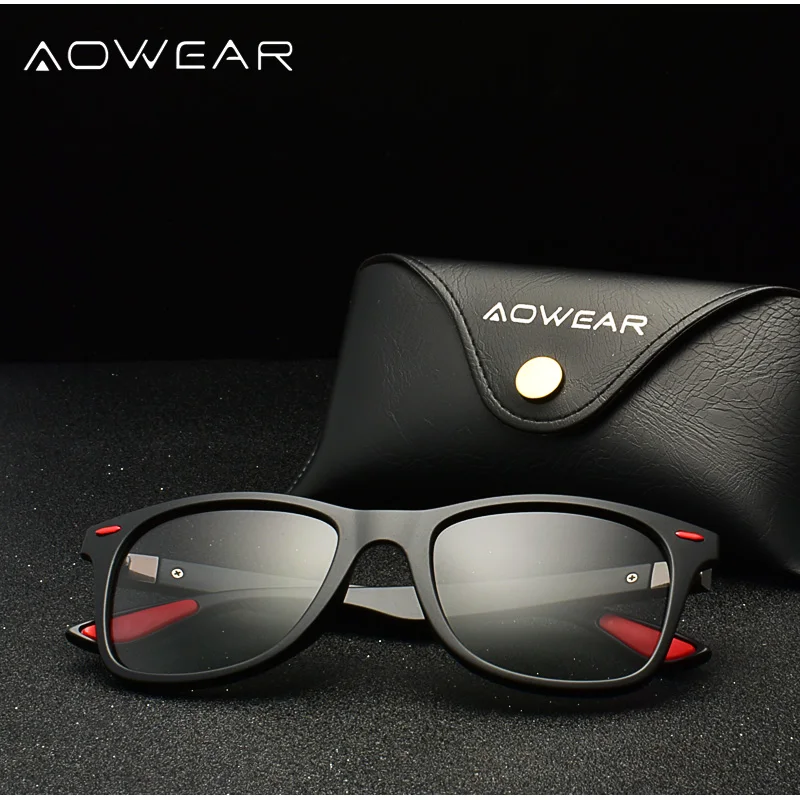 Солнцезащитные очки AOWEAR 2018 мужские и женские поляризационные Квадратные с