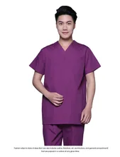 New plus size Men’s V neck Summer Nurse Uniform Hospital Medical Scrub Set Clothes Short Sleeve cotton Surgical Scrubs