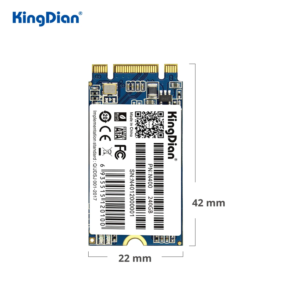 KingDian M.2 SSD 2242 32 ГБ 64 120 240 512 1 ТБ NGFF Внутренний твердотельный диск|Внутренние