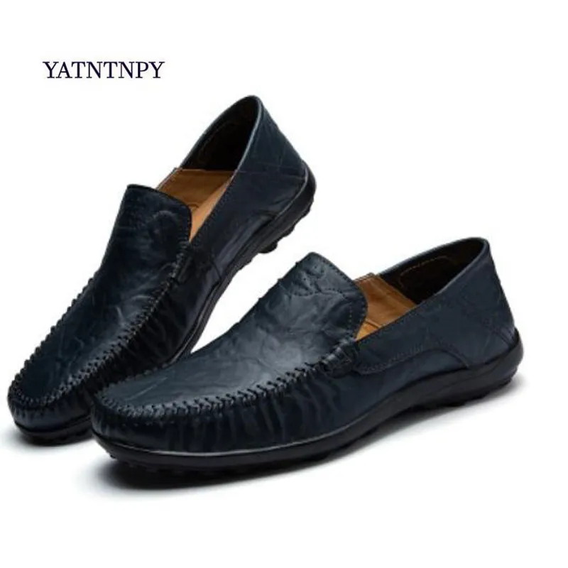 

Italian Mens Shoes Casual Luxury Brand Summer Men Loafers Genuine Leather Moccasins Comfy Breathable Slip On Boat Shoes