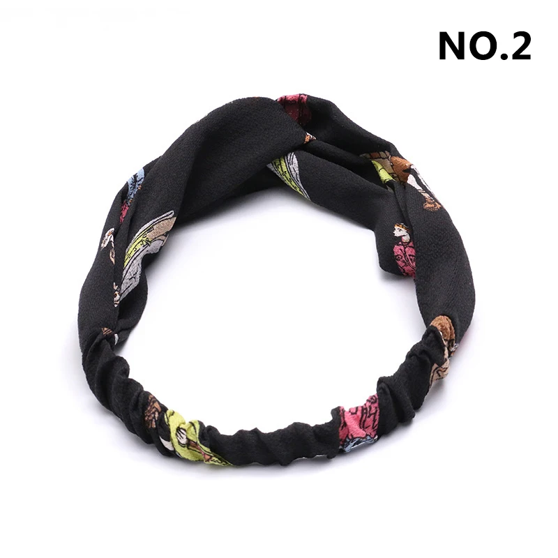

Summer Vintage Hairbands Knot Elastic Hair Bands For Women Retro Cross Knot Turban Bandage Women Fashion Hair Accessories