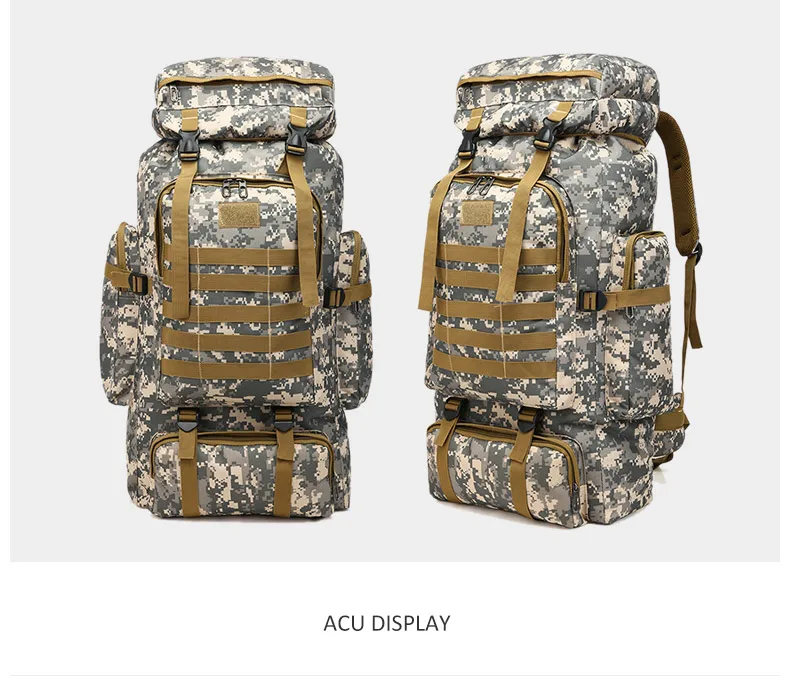 Details about   80L Outdoor Travel Hiking Camping Backpack Rucksack Trekking Tactical Bag Pack 
