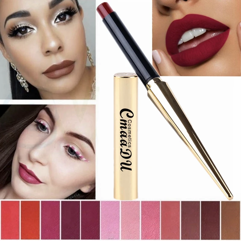 

12 Color Matte Lipstick Easy to Wear Make Up Lip Stick Mat Longlasting Waterproof Women Makeup Mate Lipsticks