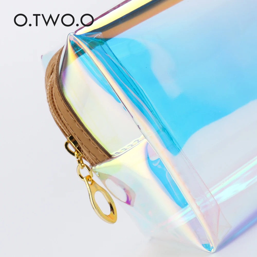 O. TWO. O косметичка для макияжа голографическая Кисть для макияжа Губка набор инструментов Органайзер чехол для губной помады сумка для хранения женских туалетных принадлежностей