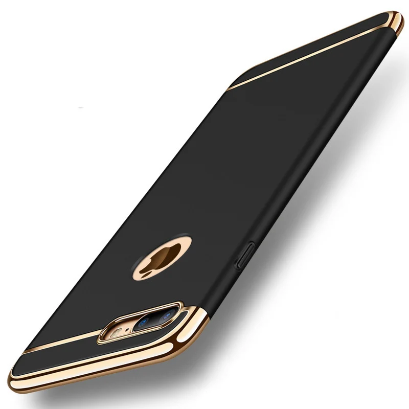 Футляр для iphone 6 7 8 360 Степень защиты телефона чехол X Plus Чехлы PC роскошные золотые