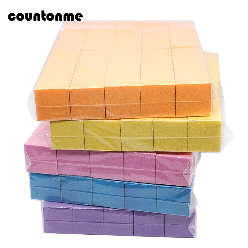 

20Pcs Nail File Sponge Buffer Block Acrylic Nail Art Care Tips Sanding Files Tool Colorful Shine Glitter supplies Buffering