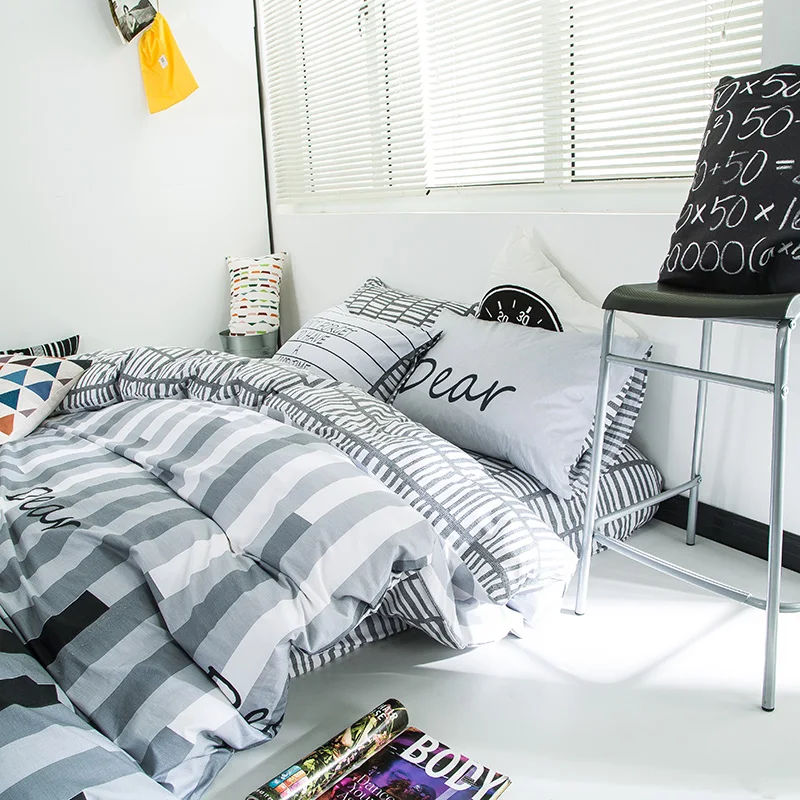 100% Cotton Bedding Sets Music Piano Pattern Soft Bed Linings Duvet Cover King Queen Twin Bed Flat Sheet Pillowcases Bedroom Decor Home Textile  (5)
