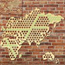 1 шт., Деревянная Карта мира, бутылка, пивная Кепка, карта, Настенный декор, сбор для бара, клуба, коллекционер, лазерная гравировка, подвесные настенные художественные декоративные