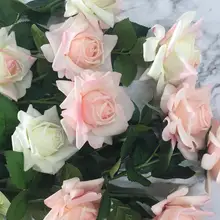 Диаметр 13 см, большой размер, на ощупь, роза, завиток, роза, белая, розовая, красная роза, ветка, искусственная, настоящая, на ощупь, роза, свадебное украшение для дома