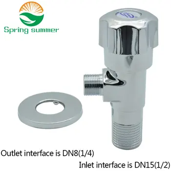 

SPRING SUMMER DN8(4/1 )Water Control Valve Faucet Angle Valve Brass Diverter Toilet Valve control Accessories Solid Brass chrom