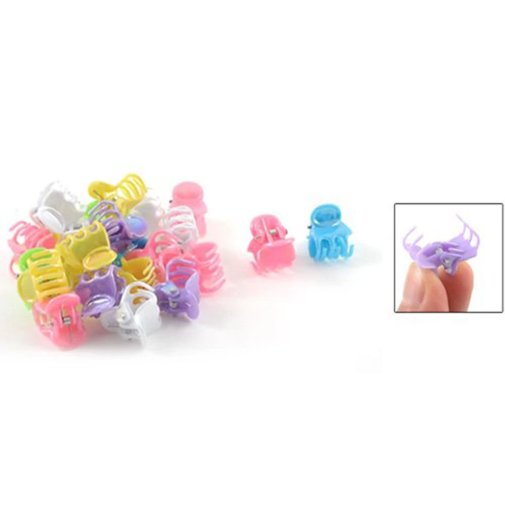 New 24 Pcs Fashion Assorted Color Plastic Mini Hair Clip Claw for Ladies