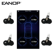 EANOP BLE TPMS беспроводной дисплей App автомобильный монитор давления в шинах 4 внутренних/внешних датчика Подходит для iOS/Android DVD