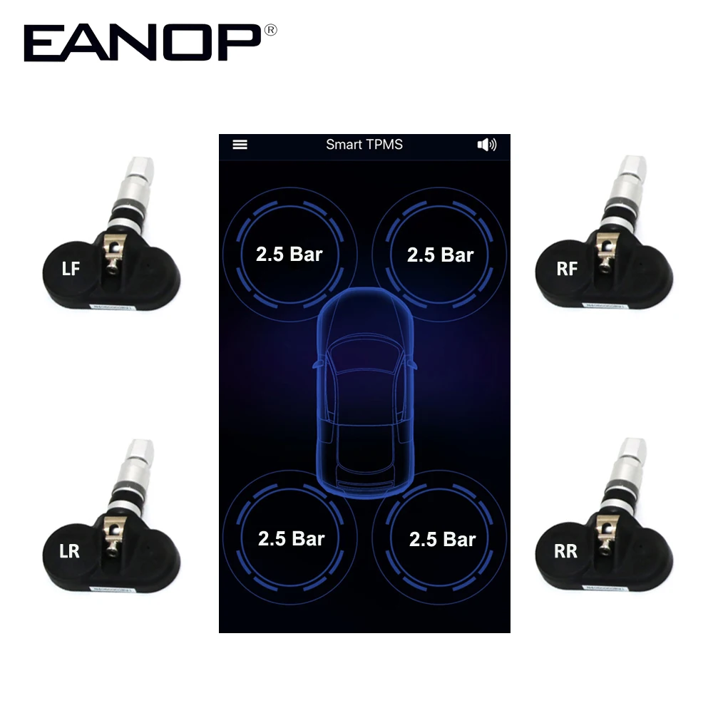EANOP BLE TPMS Wireless App Display Car Tire Pressure Monitor System 4