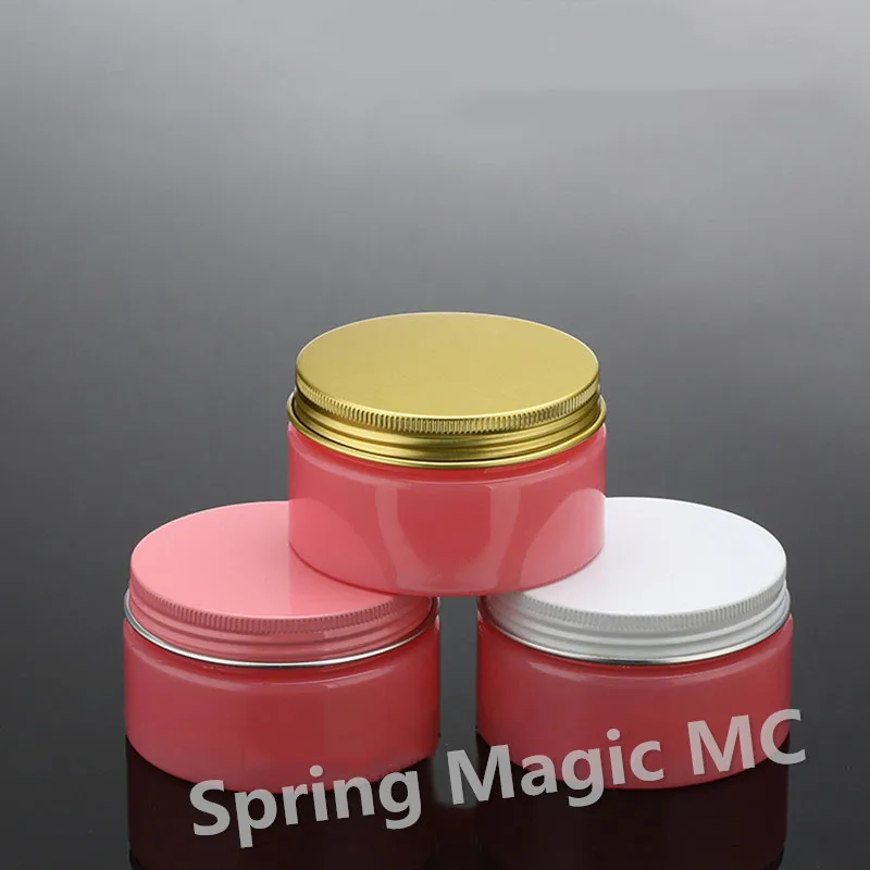 100ml Pink Dark Cream Jars With Gold/Pink/white Aluminum Lid Empty