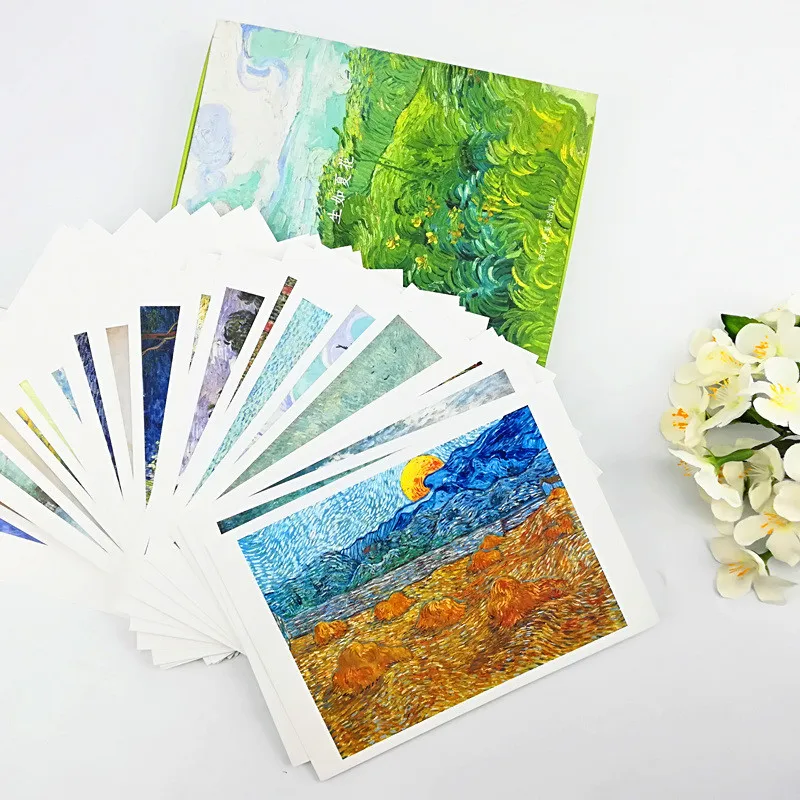 32 шт./компл. Life Like Summer Flowers Van Gogh Art Набор открыток поздравительная открытка 157x113 мм/6