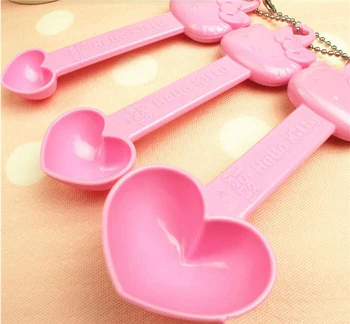 

3 Pcs In 1 Set Cartoon Home Kitchen Love Heart Shape Spoon With Retail Pack
