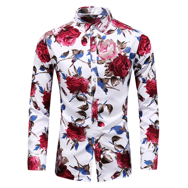 M-7XL Europe Retro Print Shirt Men 2018 Autumn New Slim Fit Men's Casual Shirts Long Sleeve Plus Size Mens Floral Shirt M-7XL Europe Retro Print Shirt Men 2018 Autumn New Slim Fit Men's Casual Shirts Long Sleeve Plus Size Mens Floral Shirt