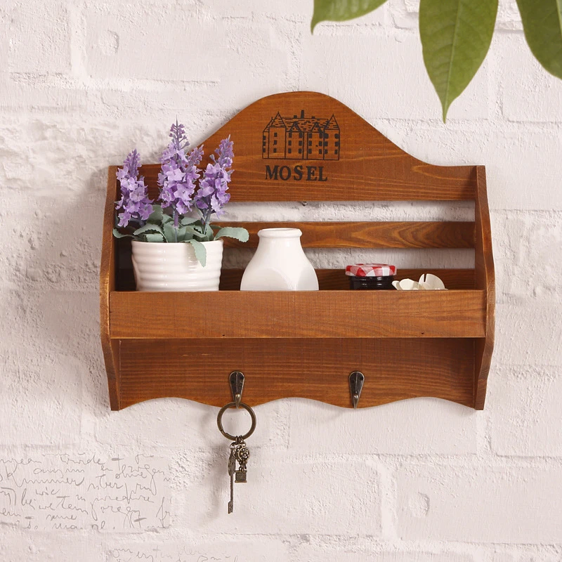 

Wall Mounted Holder Storage Racks Wooden Shelf Wall Decoration Hang Miscellaneous Pattern Household Stands and Storage Racks