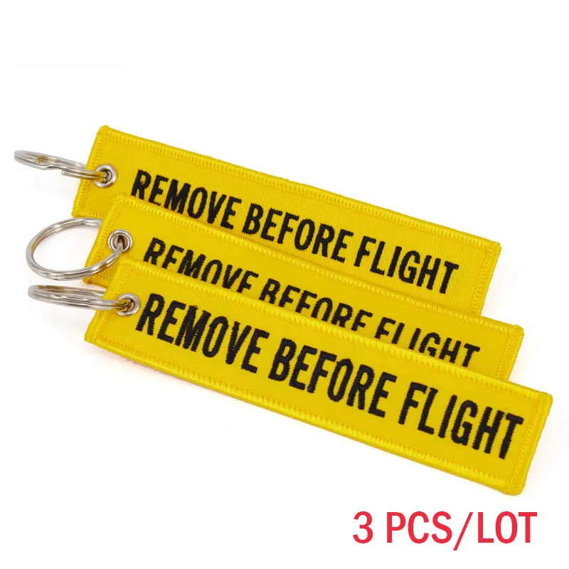 Remove Before Flight авиации подарки цепочка для ключей с брелоком для мотоциклов, скутеров и ключи для автомобиля Брелки брелок OEM Ювелирное Украшение, 3 шт./лот - Цвет: Цвет: желтый