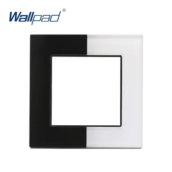 

Wallpad White and Black Piano Glass Panel Tempered Glass Double Color Frame Hotel Panel Glass Frame Only