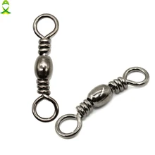 JSM 50 шт. бочкообразный рыболовный Вертлюг латунь с черной никелевой рыболовной бочкой Вертлюги разъем рыболовные аксессуары Размер 1/0 4/0 6/0