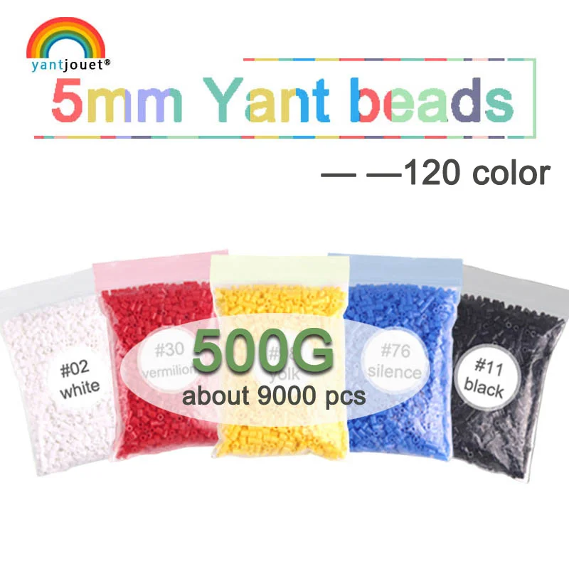 

5mm YANT JOUET 500G 9000PCS 120 color beads for kids hama beads perler beads diy Puzzles high quality Handmade gift