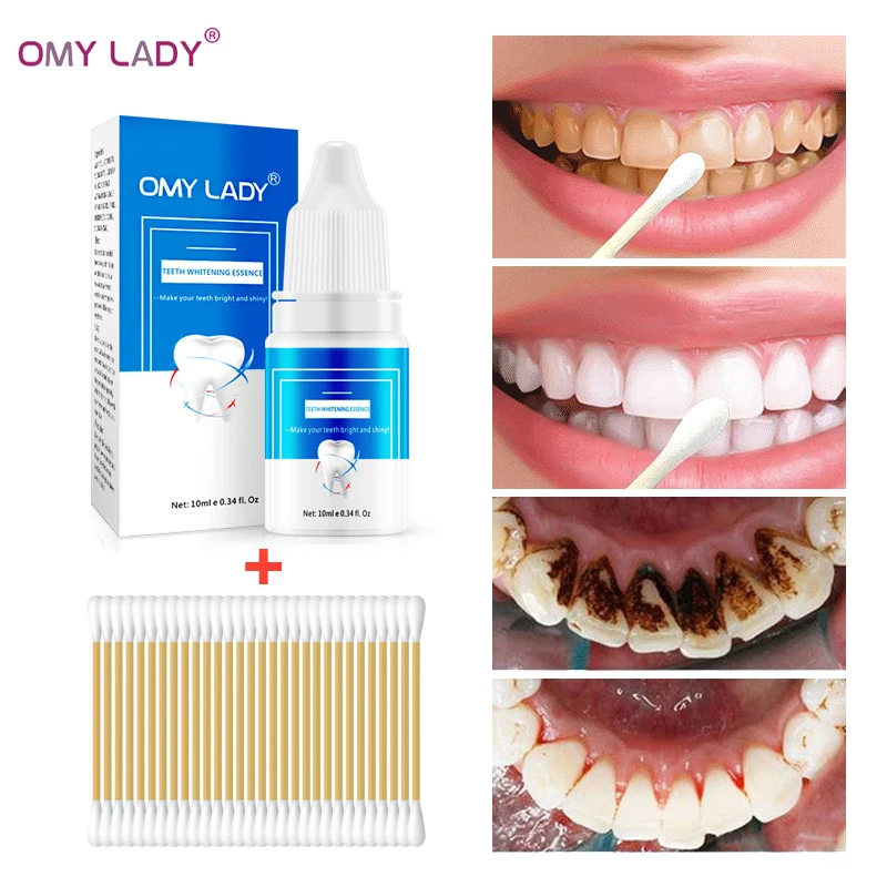 

OMYLADY Teeth Whitening Essence Powder Oral Hygiene Cleaning Serum Removes Plaque Stains Tooth Bleaching Dental Tools Toothpaste