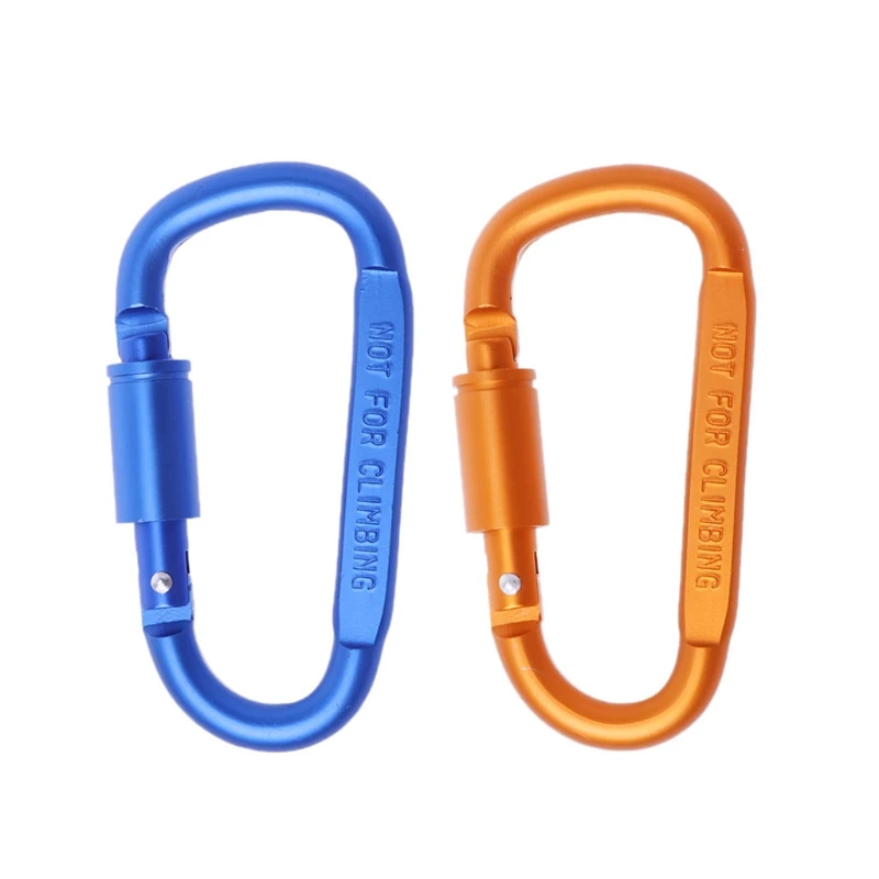 

D Shape Carabiner Camping Hunting Aluminum Keychain Survival Lock Buckle Hook #0706