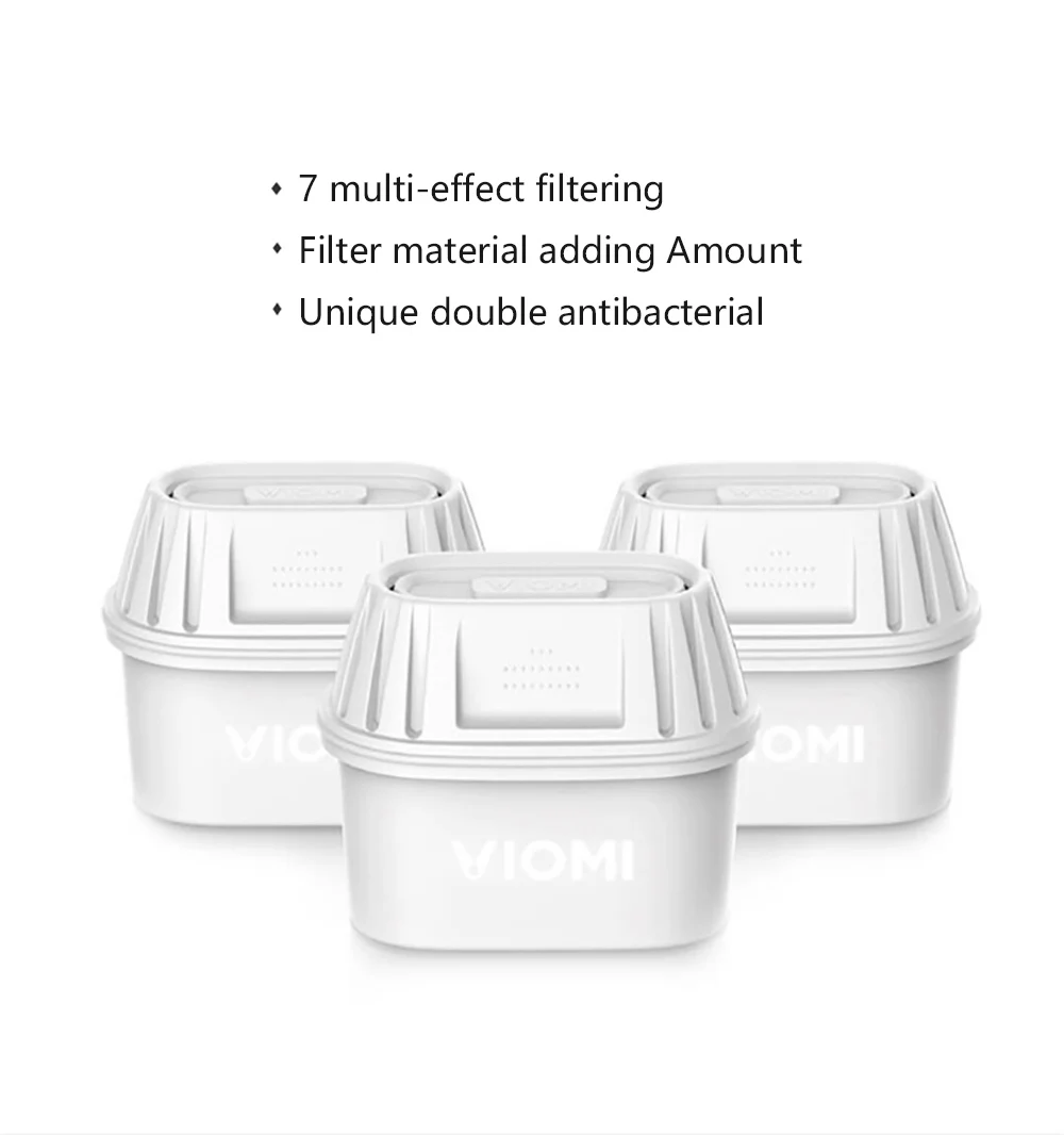 Xiaomi VIOMi фильтрующий элемент с активированным углем и ионным обменом смоляные фильтры 7 мультиэффект фильтрации 3 шт. фильтровальный чайник
