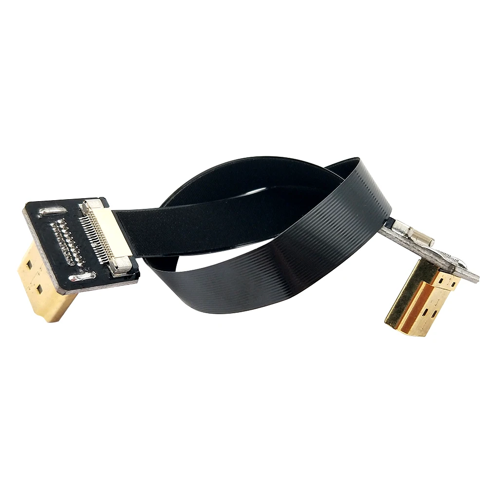 Danspeed fpv المزدوج أسفل بزاوية 90 نوع hdmi وذكر ل ذكر كابل hdtv fpc 20 سنتيمتر ل fpv hdtv