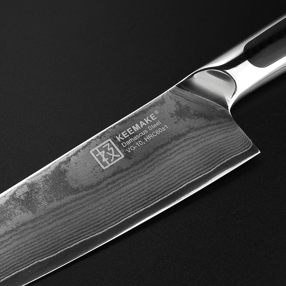 KEEMAKE 4 шт. набор кухонных ножей Santoku Утилита шеф-повара нож для очистки овощей японский Дамаск VG10 сталь острый G10 Ручка резак инструменты