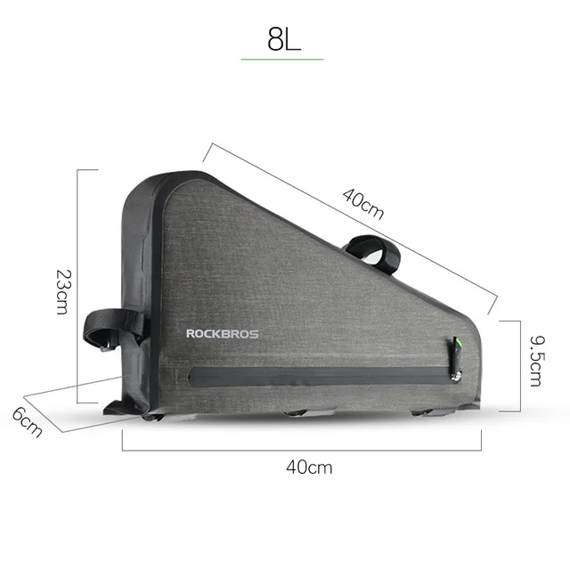 Большая вместительная велосипедная сумка, непромокаемая, треугольная, передняя рамка, сумка, светоотражающая, чеканка, MTB, велосипедная посылка, водонепроницаемая, велосипедная сумка - Цвет: 8L