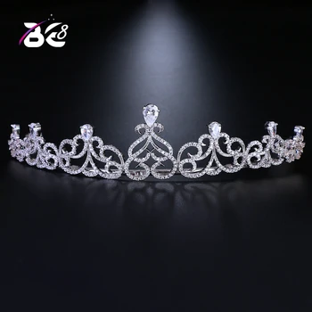 

Be 8 New Arrivals Cubic Zircon Wedding Tiara Water-Drop Shape Bridal Crown Women Princess Queen Tiaras Bride Diadema H062