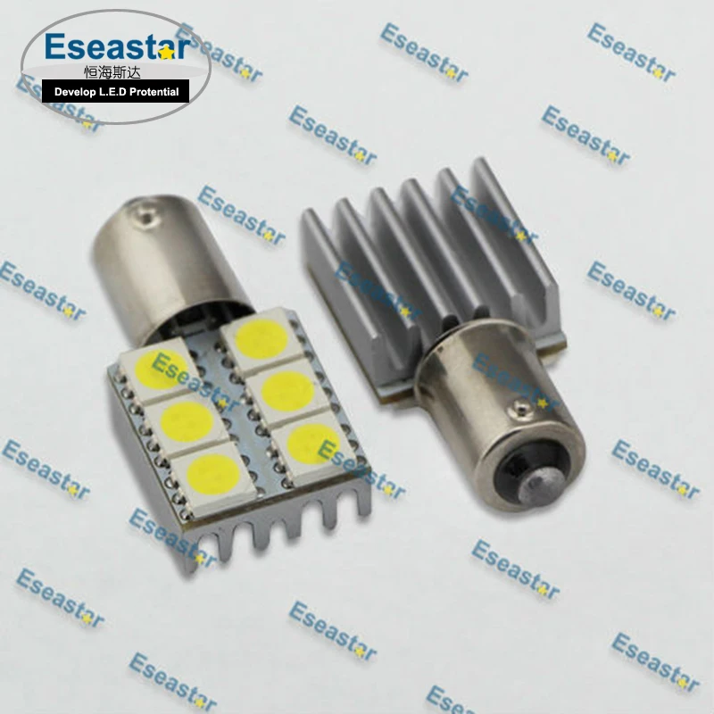 

2 pcs/lot eseastar Free Shipping 6 LED SMD5050,H6W LIGHT AUTO,CANBUS LED BAX9S,BAX9S ERROR FREE LED