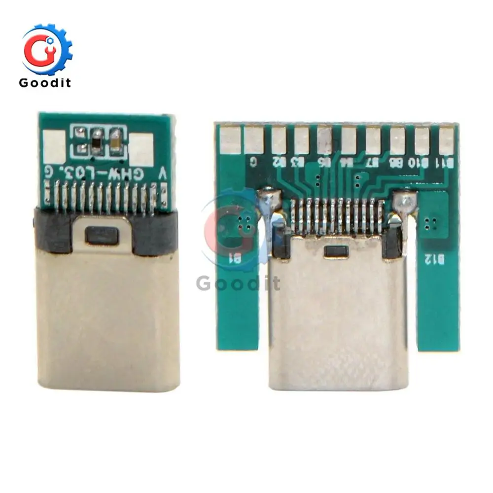 Разъем USB 3 1 Type C гнездовой разъем 24 контакта адаптер розеток для припоя провод и