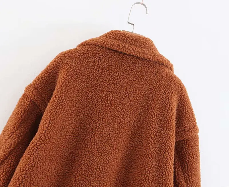 Teddy D'agneau Épais Soupe Manteaux Solide De En Surdimensionné Dream2018 Red High Street Et D'hiver Manteau Femmes Fourrure Dames Peluche brown Vestes Laines 4Pqa4