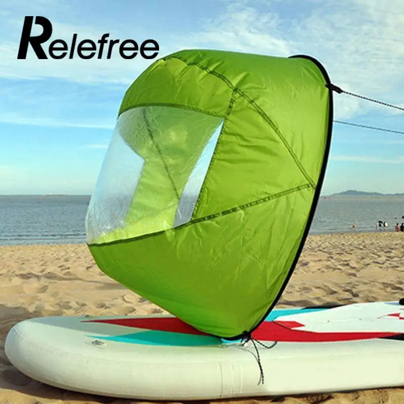 

Relefree 42 Inch Kayak Wind boat pvc Paddle Sailing Kit Board Downwind Boat for fishing with Clear Window wing Canoe Wind Paddle