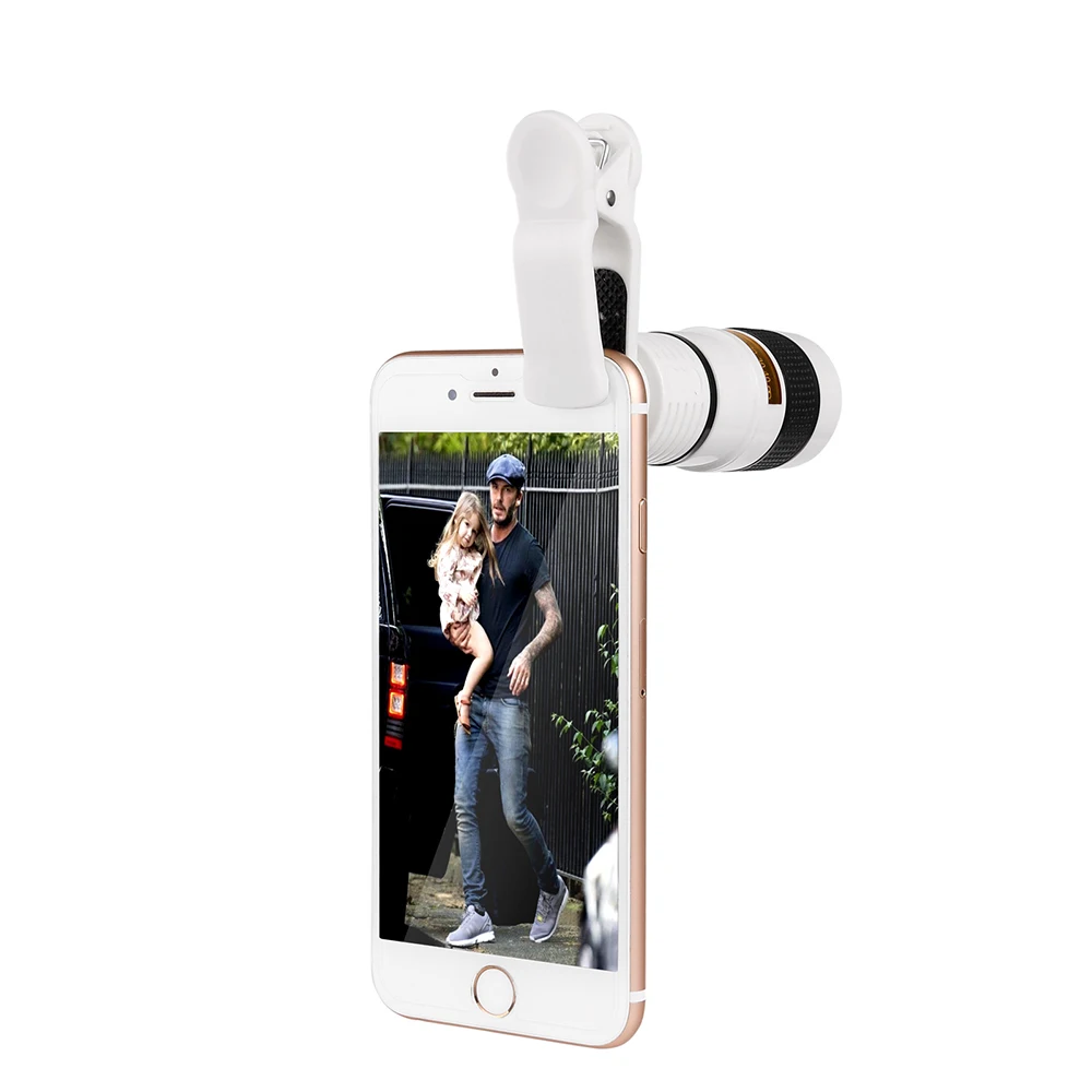 Телескоп Powstro 8X с зумом объектив камеры зажимом для iPhone 6 6s Samsung HTC и других