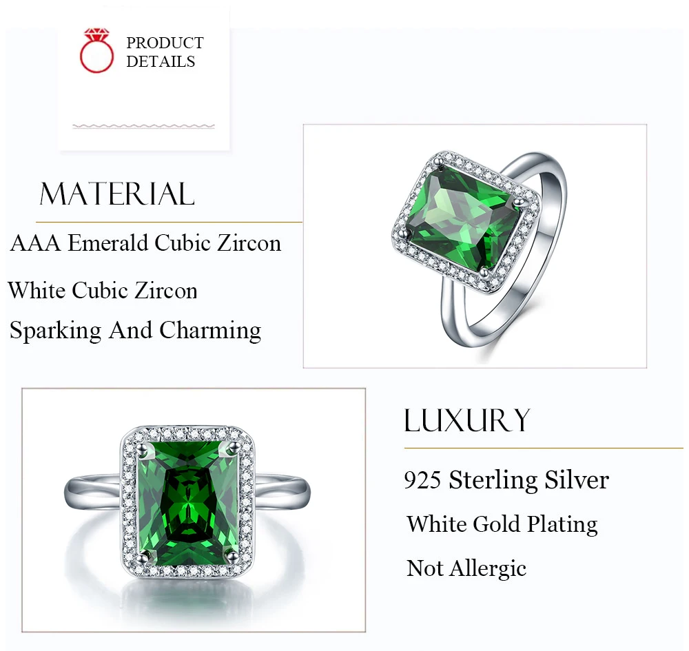 silver emerald cubic zircon wedding ring CAR05746SC- (5)