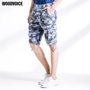 

Woodvoice Brand Men's Casual Camouflage Loose Cargo Shorts Men Multi-pocket Military Overalls Plus Size Cotton Shorts Male 3239