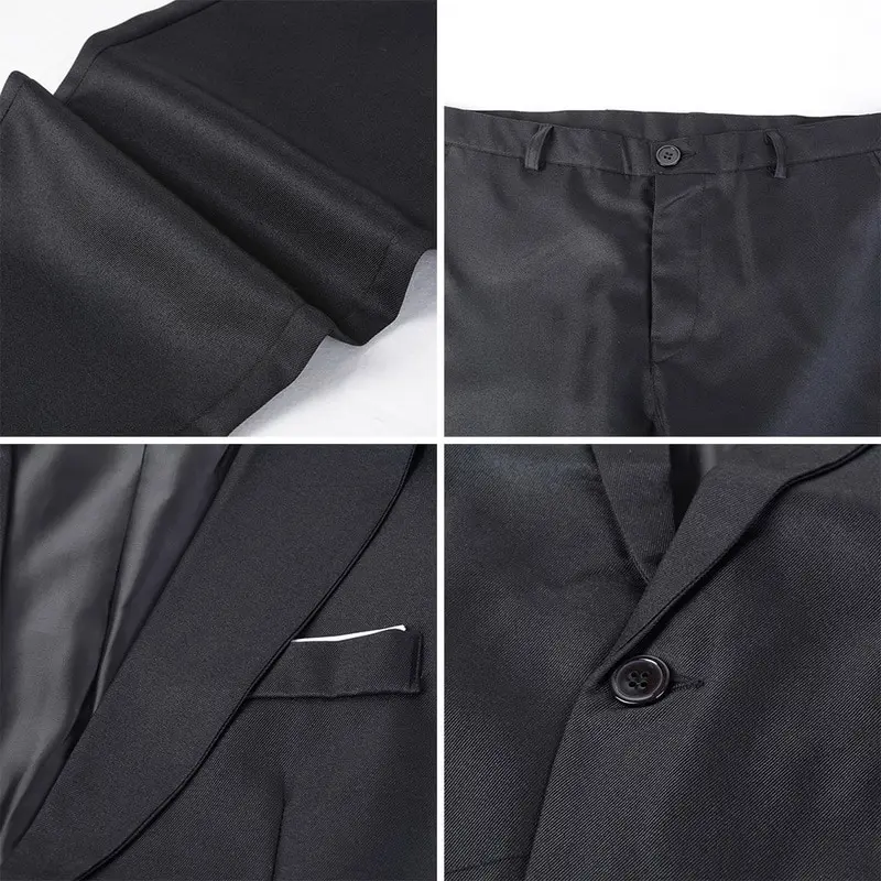Комплект из 2 предметов, блейзер и брюки, роскошный костюм Homme, мужские деловые официальные однотонные костюмы, мужские повседневные тонкие костюмы размера плюс 3XL, свадебные костюмы