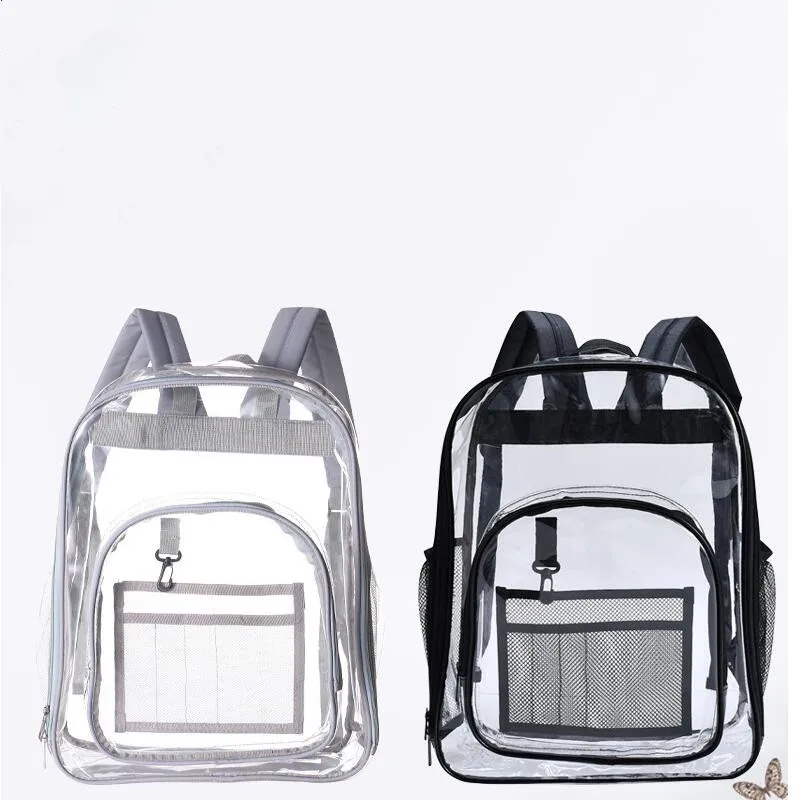OEM 2019 для женщин Ясно Прозрачный рюкзак из ПВХ для взрослых и студентов See Through школьный ранец повседневное рюкзак