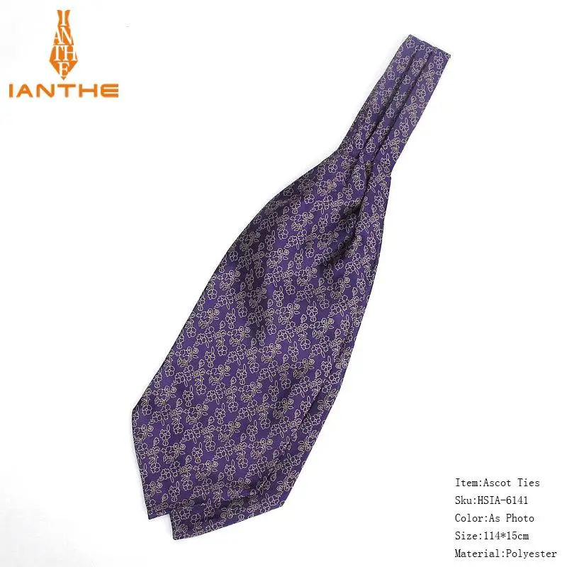 Абсолютно Мужской винтажный тканый Свадебный формальный галстук Ascot резинка для волос в британском стиле джентльмен из полиэстера роскошный галстук для шеи - Цвет: Photo Color