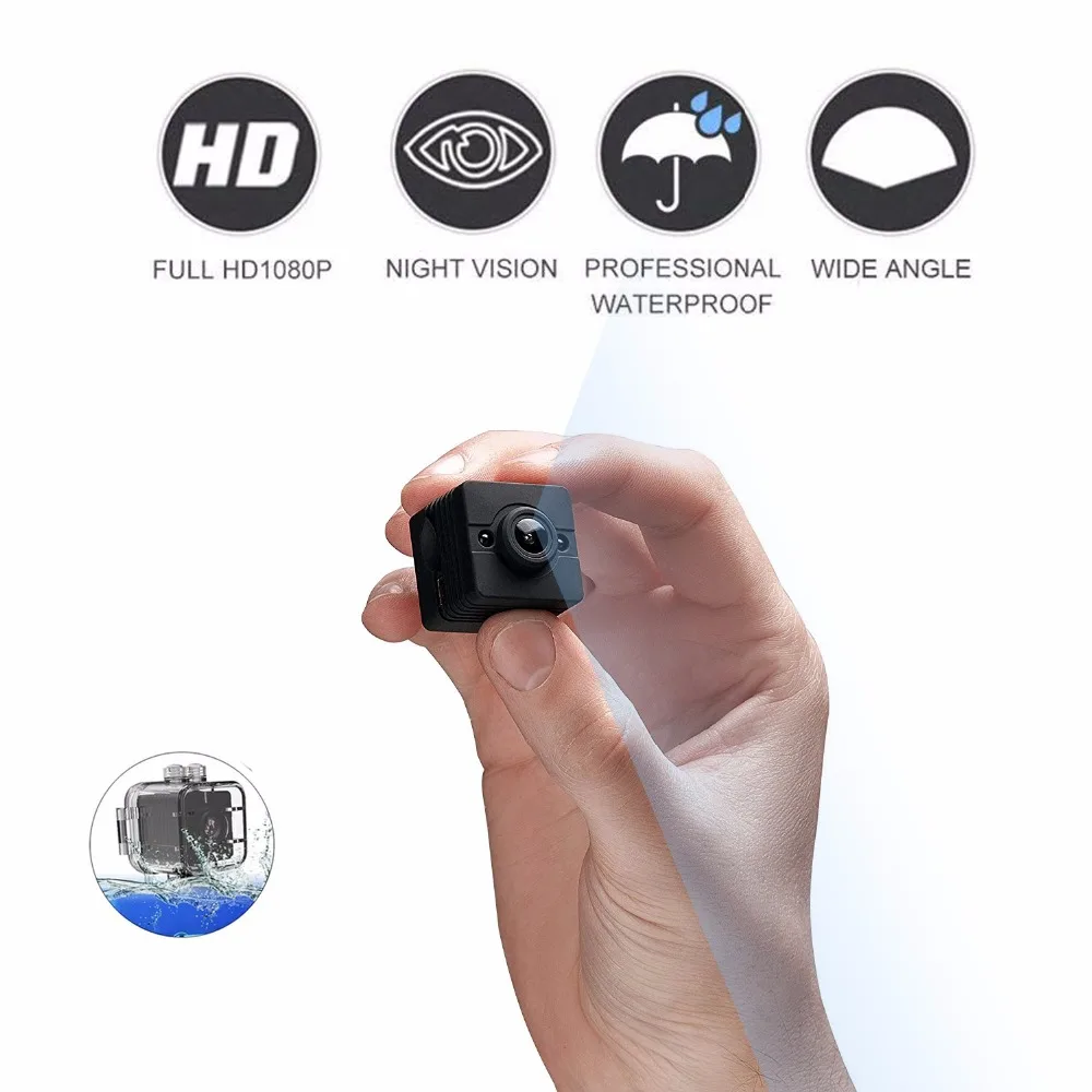 

HD 1080P Mini Camera Covert Body Cam with Night Vision Motion Detection Small Security Waterproof camera Support Hidden TF card