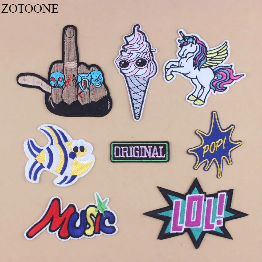 

Prajna Letter Finger Unicorn Food Music Fish Embroidered Patch Pokemon Cheap Cartoon Iron On Patches For Clothing Applique IceA1