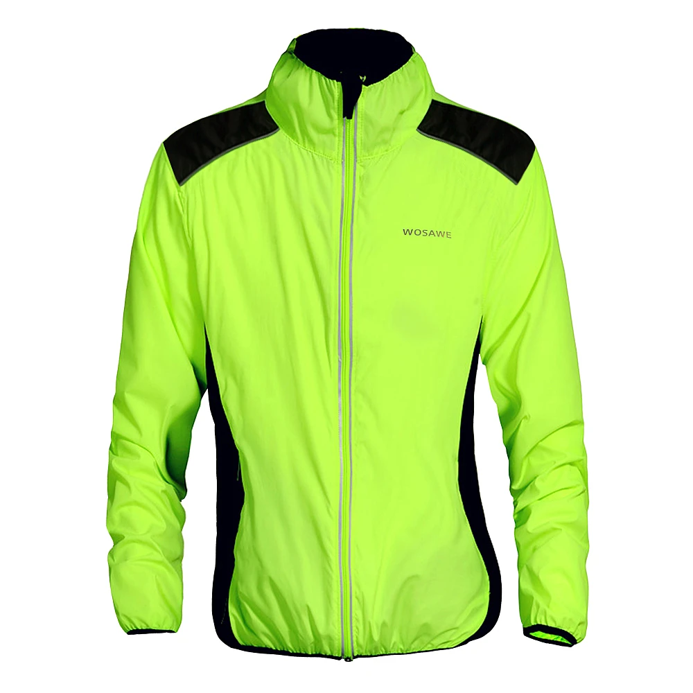 WOSAWE Cycling Jacket Light Weight Breathable Bike Bicycle Riding Windbreaker Reflective Rain Water Resistance Coat Bike Jacket